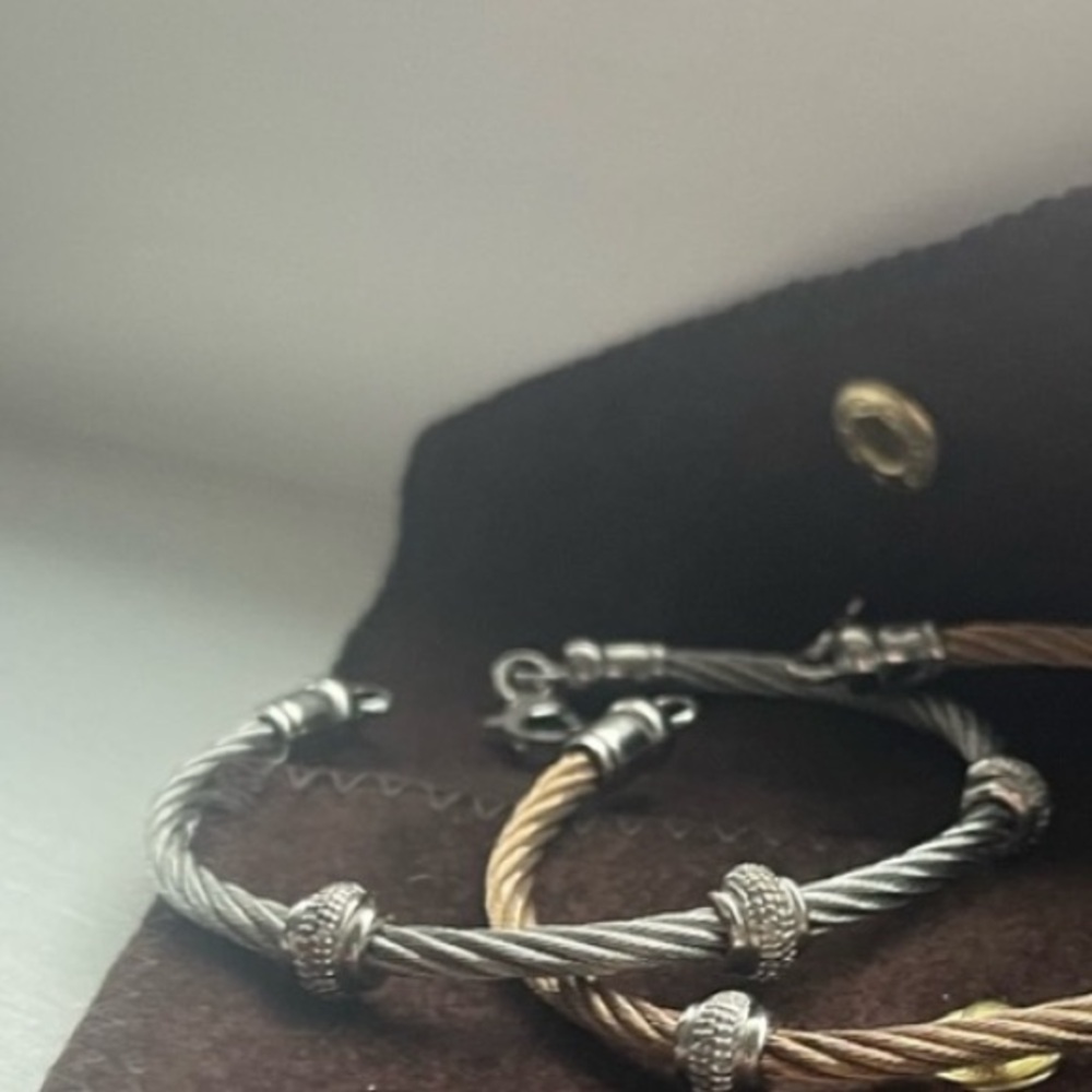Silver Stainless steel bracelet with pave diamonds